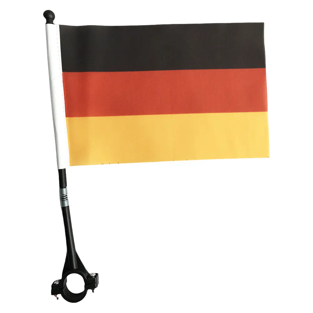 Motorbike German National Flag Banner Polyester Bicycle Square Handlebar Flag 14x21cm German Mini Flag for Bicycle MTB Road Bike
