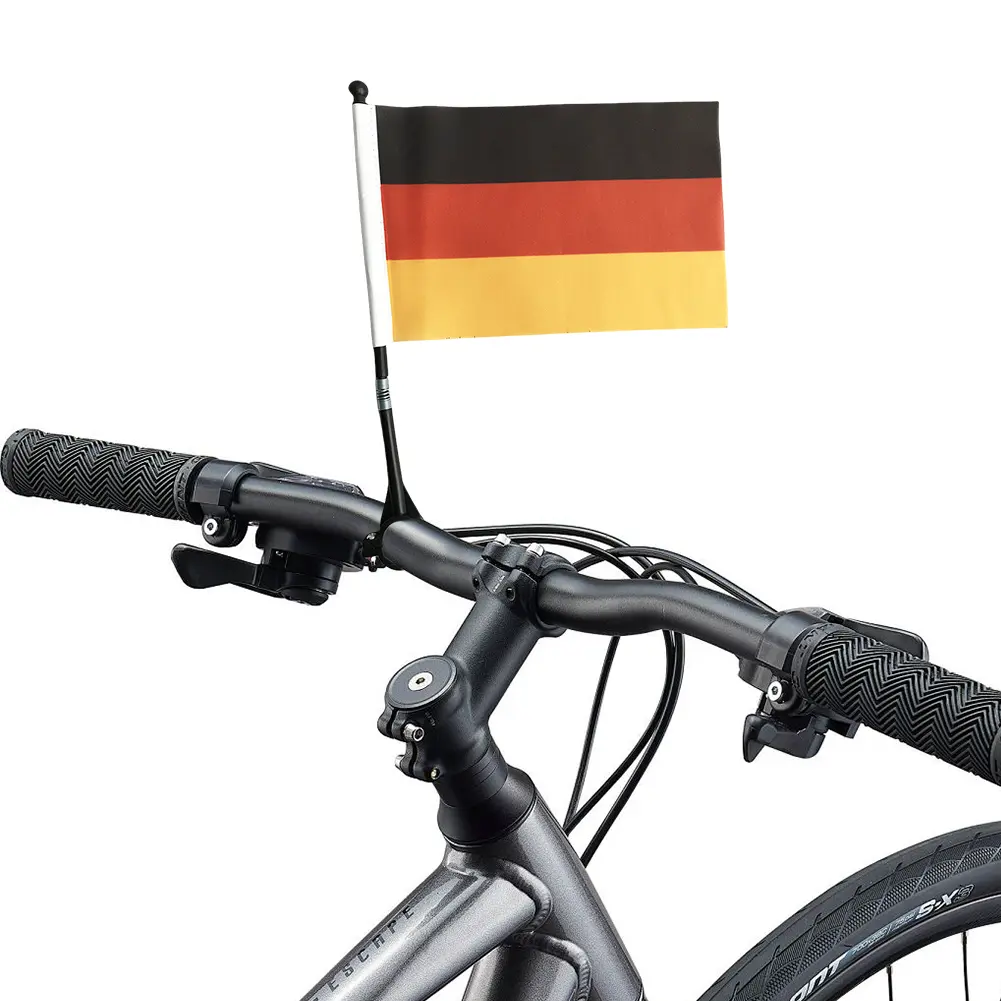 Motorbike German National Flag Banner Polyester Bicycle Square Handlebar Flag 14x21cm German Mini Flag for Bicycle MTB Road Bike