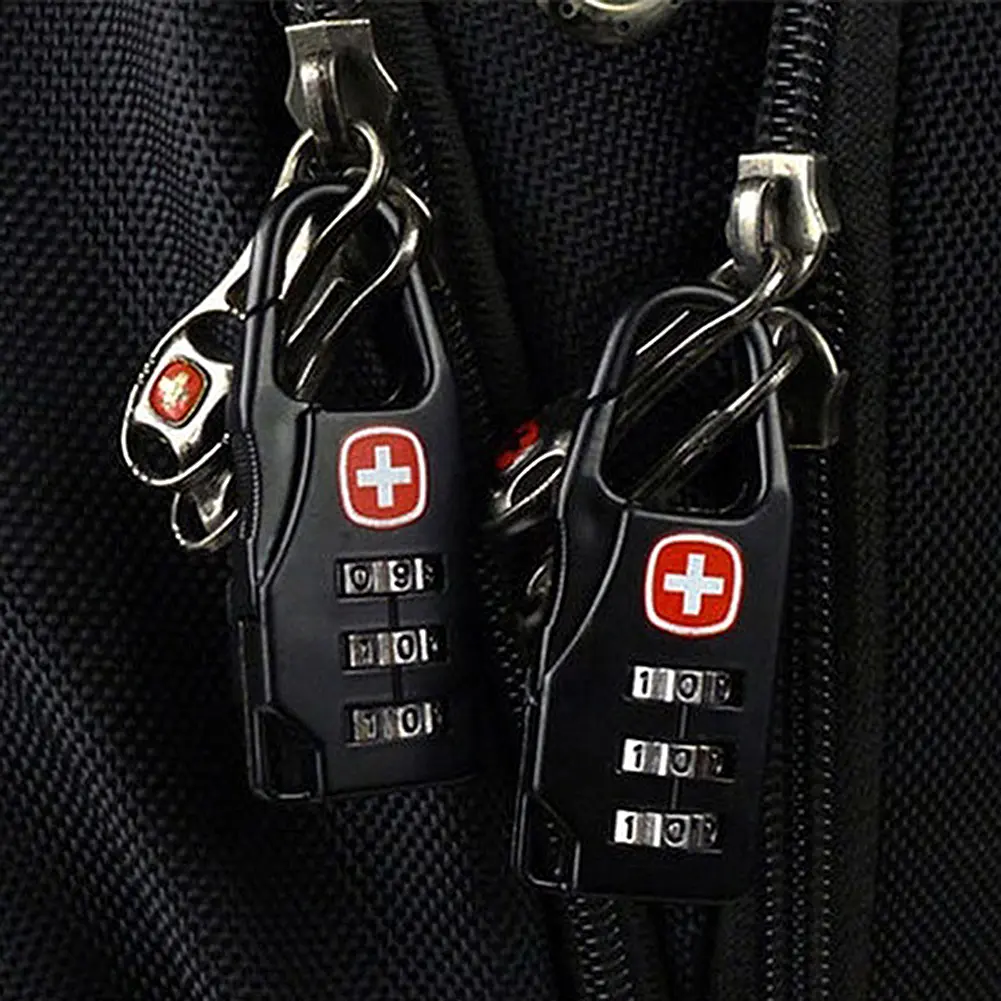 1-10PCS Portable Alloy Lock Handbag Padlock Outdoor Travel Luggage Zipper Backpack Safe Anti-theft Combination Code Number Lock