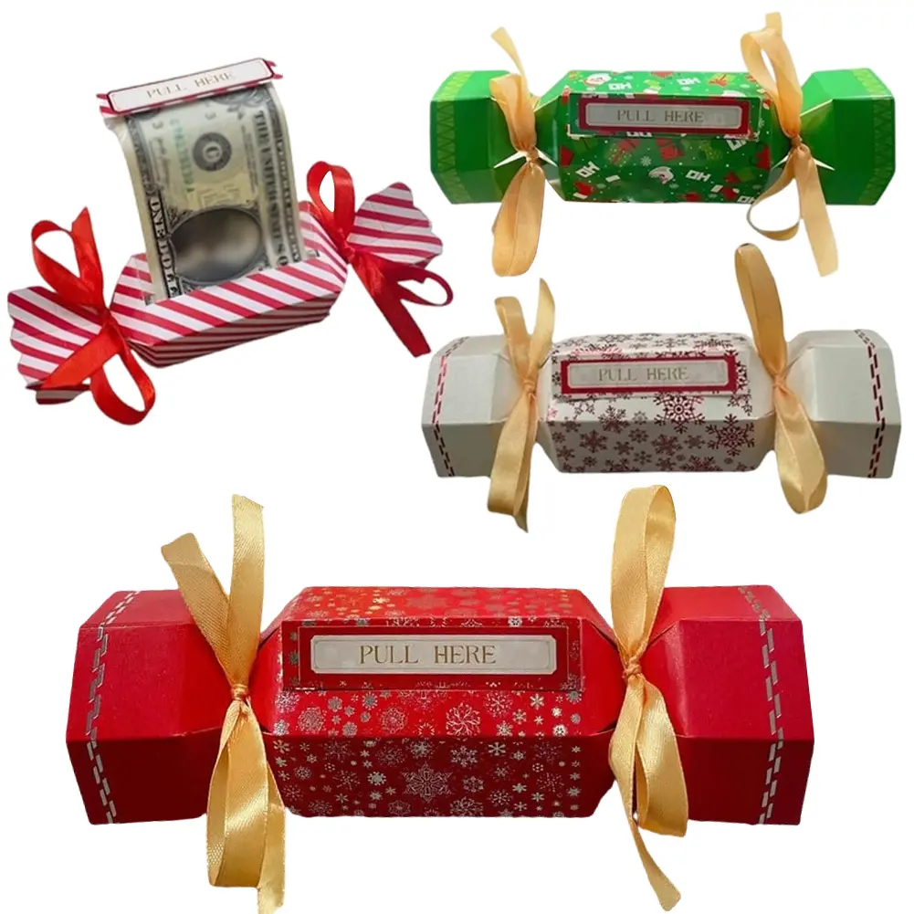 Christmas Cash Gift Pull Pouch DIY Party Gifts Money Box Money Gift Holder Birthday Money Box for Cash Gift Pull