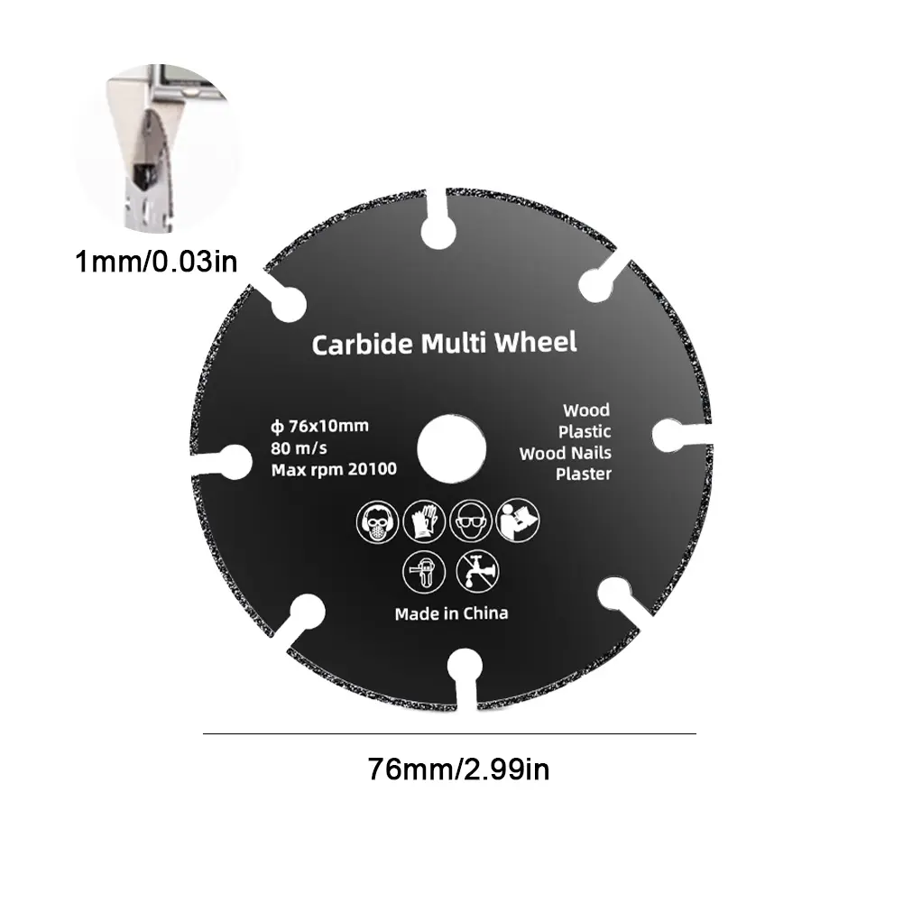 76MM/2.99INCH Cutting Saw Blade Cut Off Wheels Rebar Stainless Steel Iron Grinding Disc for General Purpose Metal Cutting