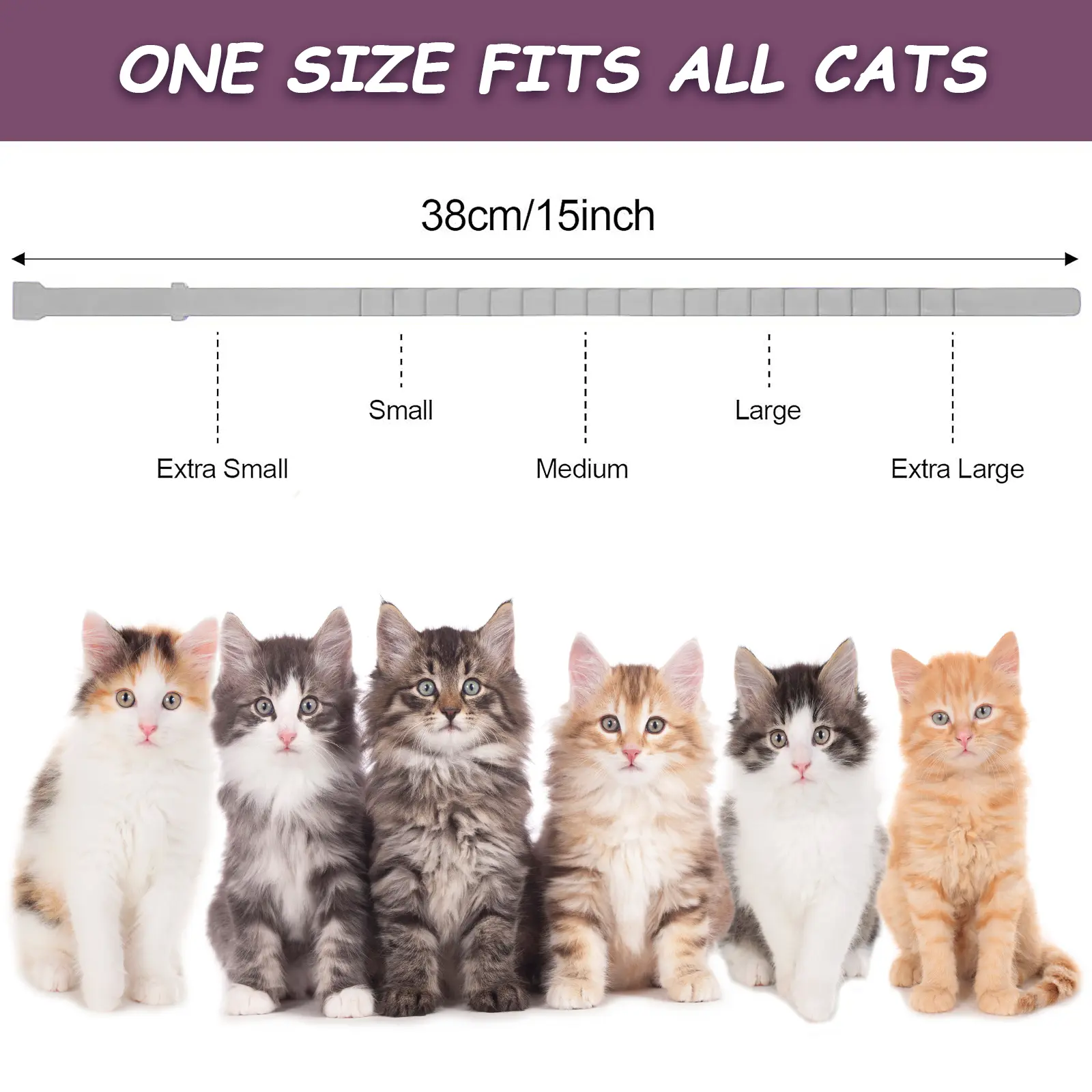 4Pcs Cat Calming Collar Cat Pheromone Collar Adjustable Calming Pheromone Collar Helps with Aggression for All Types of Cats