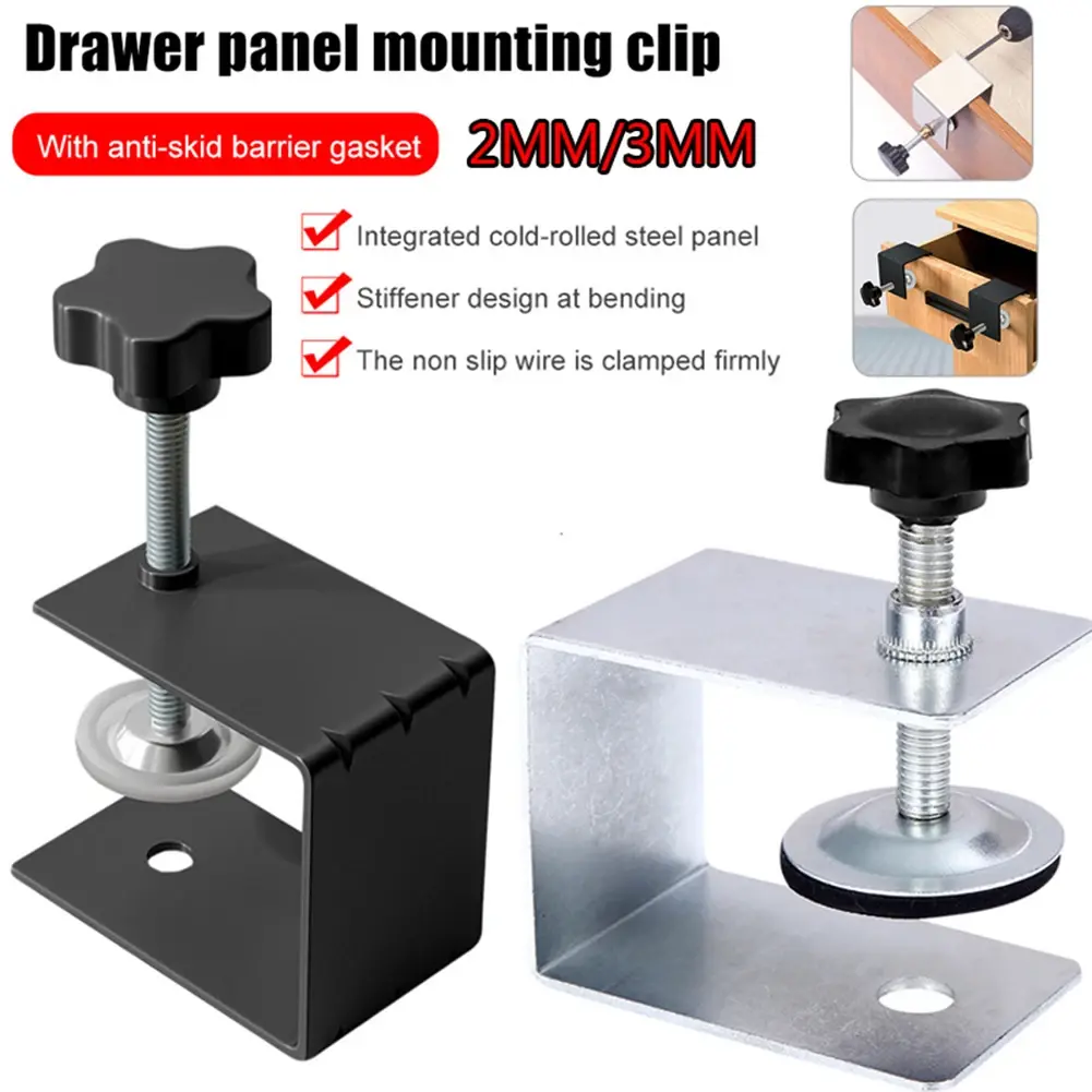 1/2pcs Drawer Front Fixing Jig Stainless Steel G-shaped Drawer Front Installation Clamp Hardware Durable Woodworking Gadgets