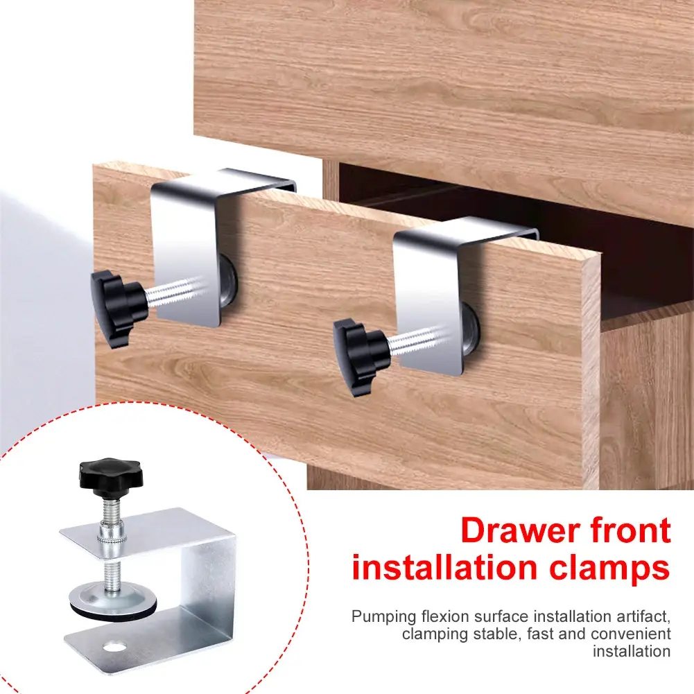 1/2pcs Drawer Front Fixing Jig Stainless Steel G-shaped Drawer Front Installation Clamp Hardware Durable Woodworking Gadgets
