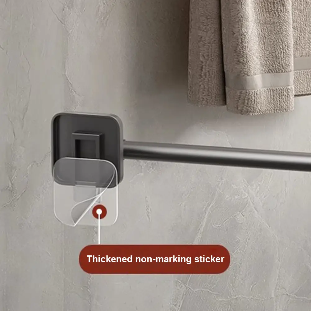 Towel Holder Space Aluminum Bar No Drilling Bathroom Organizers Self-adhesive Towel Bar Bathroom Shelves Kitchen Storage Rack