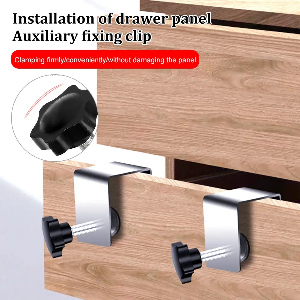 1/2pcs Drawer Front Fixing Jig Stainless Steel G-shaped Drawer Front Installation Clamp Hardware Durable Woodworking Gadgets