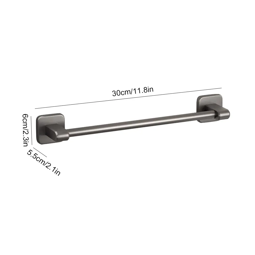 Towel Holder Space Aluminum Bar No Drilling Bathroom Organizers Self-adhesive Towel Bar Bathroom Shelves Kitchen Storage Rack