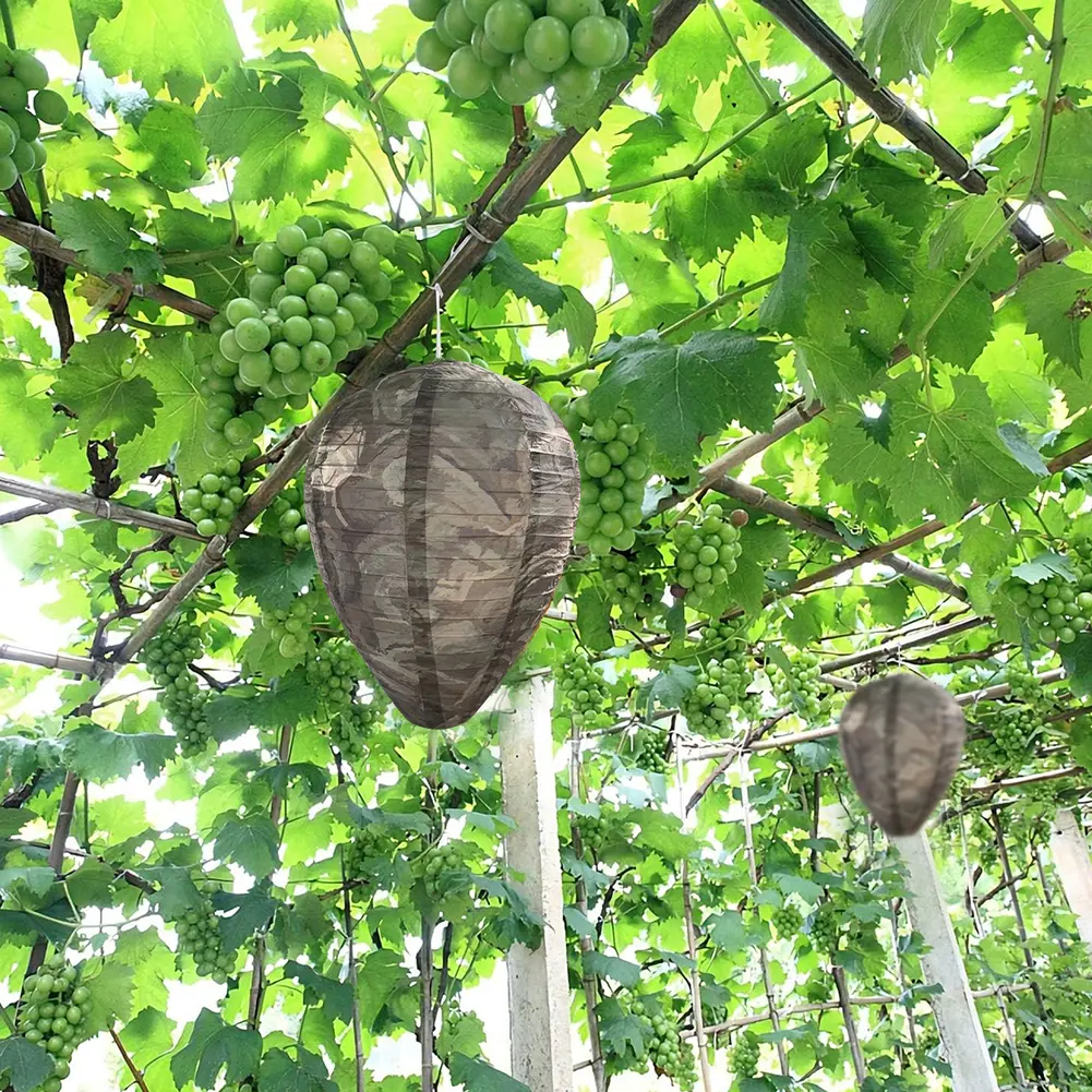 Hanging Fake Wasp Nest Decoy Waterproof Hornet Fly Catcher Insect Paper Drive Beehive Paper Lantern Hornets Repellent Traps