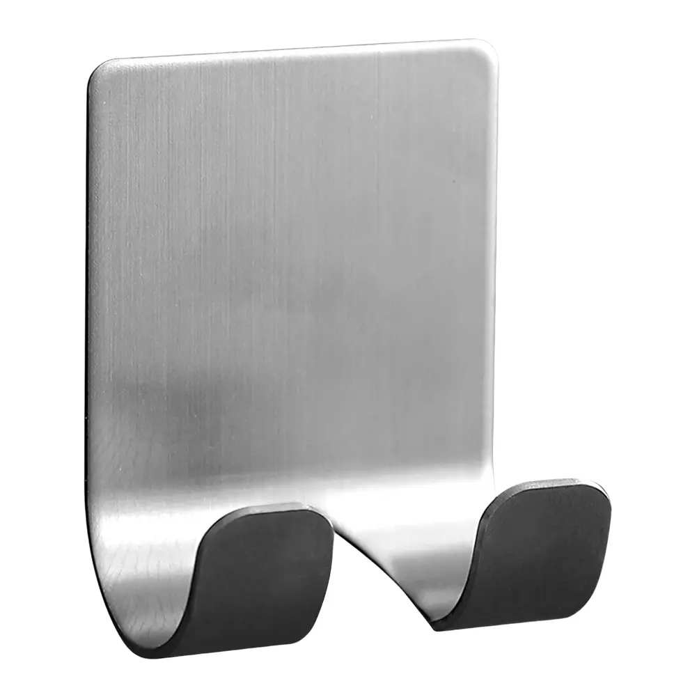 2PCS Razor Holder Self Adhesive Utility Storage Hook Waterproof Stainless Steel Shower Hook Stick on Razor Hanger for Robe Towel
