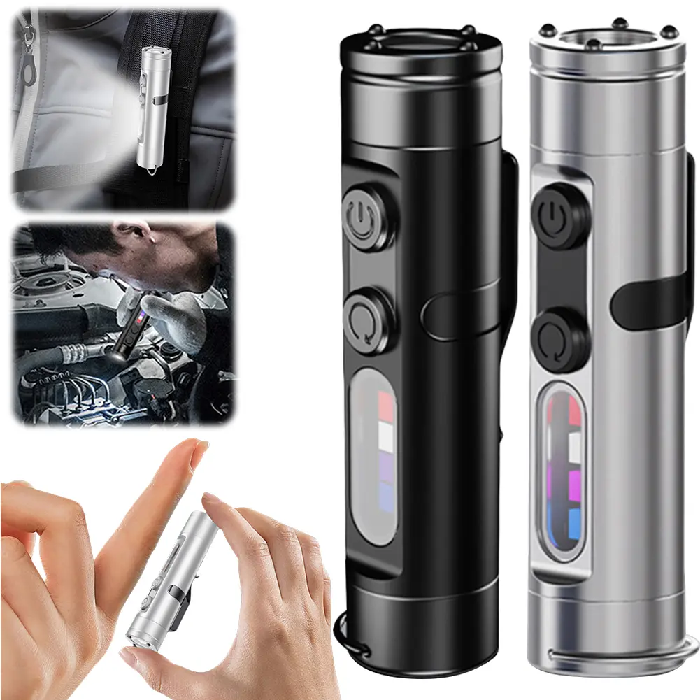 Portable Mini Flashlight Emergency Torch Rechargeable Magnetic LED Tactical Flashlight with Hat Clip Super Brighten Camping Ligh