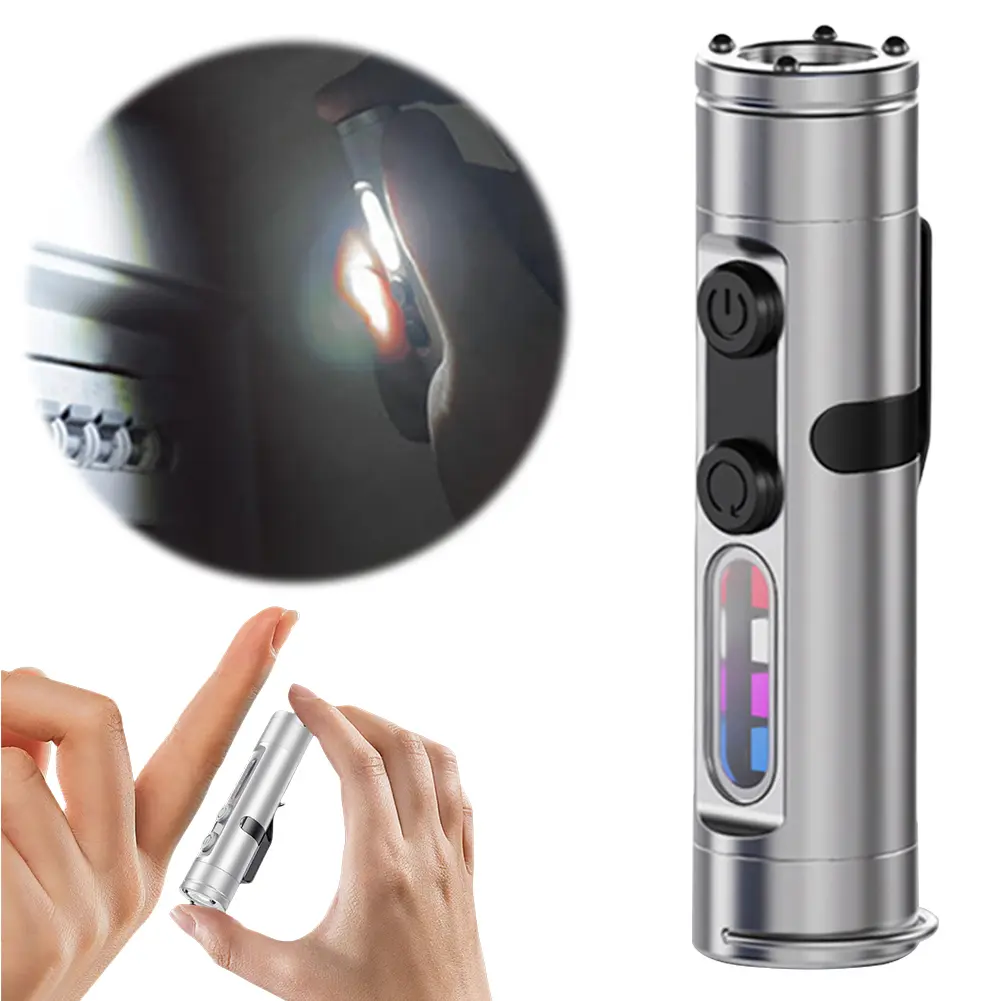 Portable Mini Flashlight Emergency Torch Rechargeable Magnetic LED Tactical Flashlight with Hat Clip Super Brighten Camping Ligh