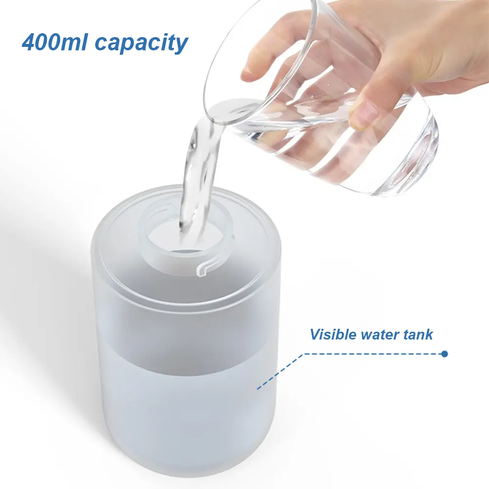 400ML Infrared Liquid Soap Dispenser Waterproof Liquid Hand Soap Dispenser Pump Large Capacity Rechargeable for Bathroom Kitchen