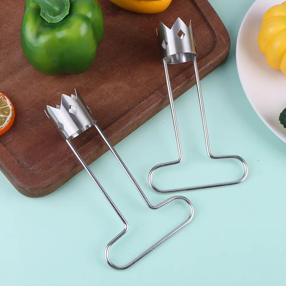 Red Bell Pepper Seed Corer Stainless Steel Pepper Corer Seed Remover Tool Fruit Core Remover Fruit and Vegetable Corer Tool
