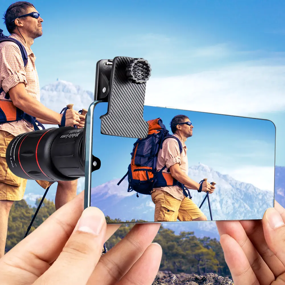Lens Universal Clip 18X 36X 64X Zoom Phone Camera Telephoto Lens Monocular Telescope Phone Universal Optical Telescope Lens Kit