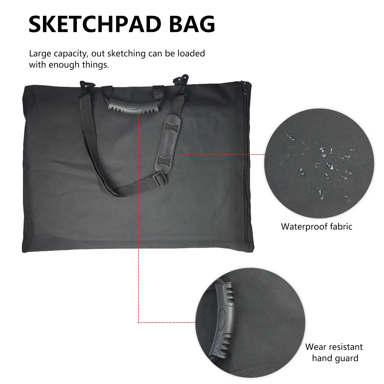 Painting Pad Organizer Bag Nylon Drawing Board Storage Bag Multifunction Sketch Board Bag Waterproof for Outdoor Sketching