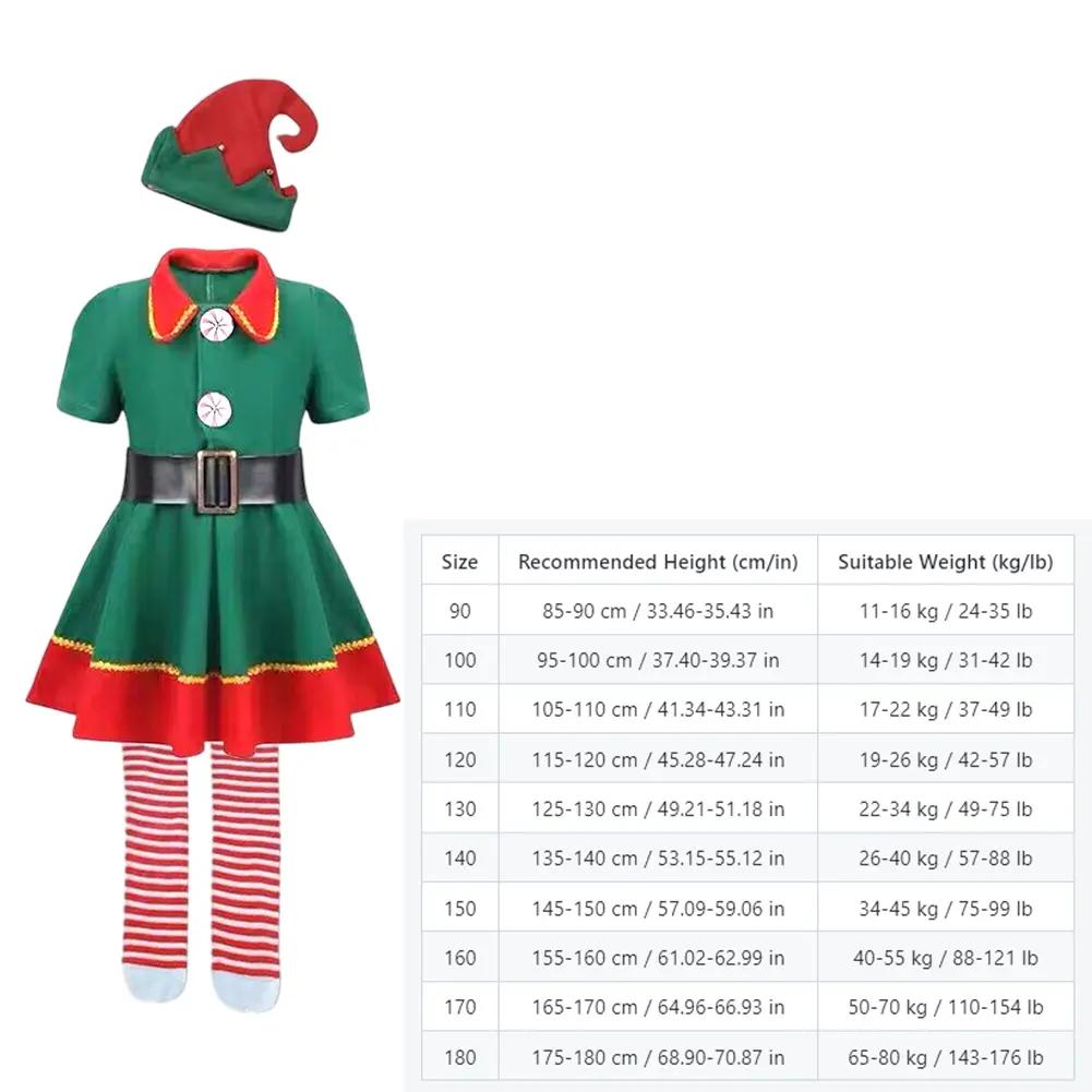 Elf Cosplay Costume Christmas Party Dressing Up Outfits Elf Xmas Clothes Set Christmas Elf Costumes for ren and Adults