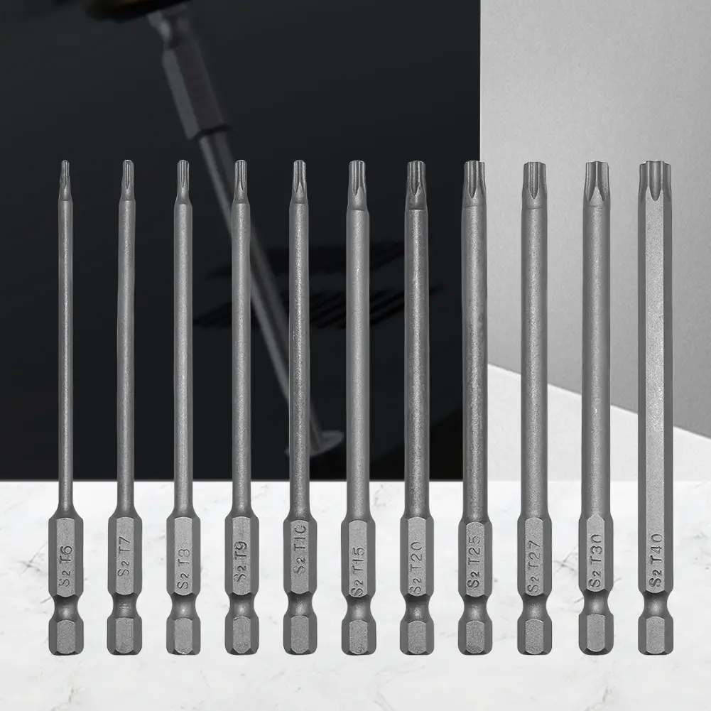 11 PCS Torx Security Bit Set Magnetic Security Screwdriver Set 1/4 Inch Hex Shank Torx Screwdriver Bits Set Screwdriver Head