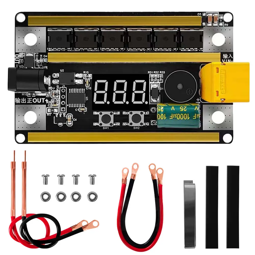 GX591 Spot Welder Control Board Digital Tube Display 12V Lithium Battery Control Board Kit 99 Gears Adjustable for 18650 Battery