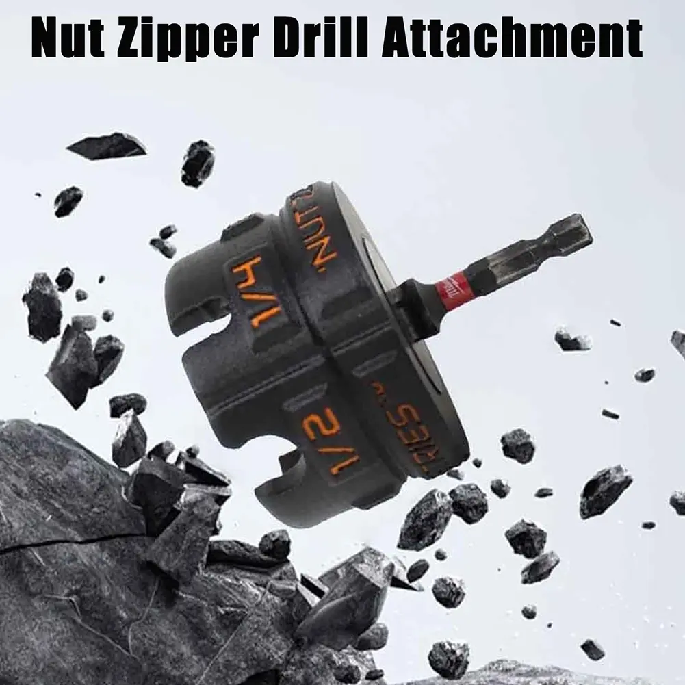 Nut Zip Drill Attachment Multifunction Nut Drill Bit Socket Hex Shank Nut Driver Extractor for Fast Nut and Bolt Removal