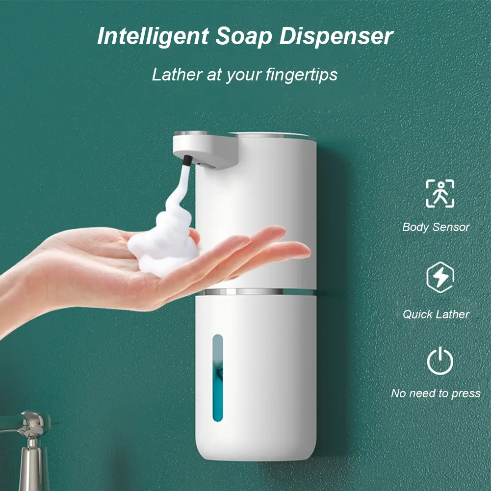 380ML Electric Hand Sanitizer Dispenser Waterproof Liquid Hand Soap Dispenser Pump Large Capacity Rechargeable Bathroom Supplies