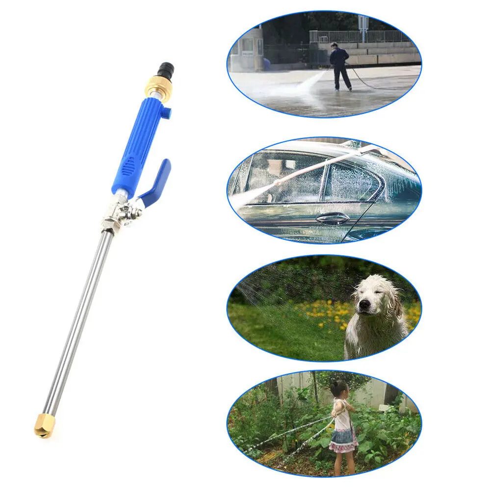 2-in-1 Manual Operation Washer with Quick Connector Washer Extension Rod Portable Washer Wand for Lawn Yard Cleaning Tools