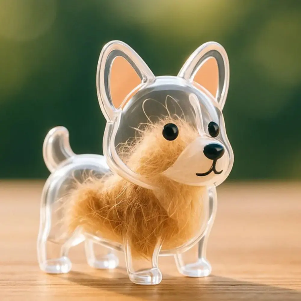 Pet Hair Storage Box Keychain Transparent Keepsake Container for Dog Fur DIY Decoration Keyring Jewelry Souvenir Collection Gift