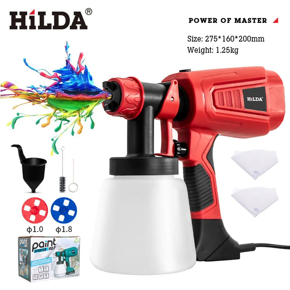 800ML Electric Spray Gun High Power Paint Sprayer Auto Furniture Steel Coating Airbrush for Home Fencing Decking Garden DIY