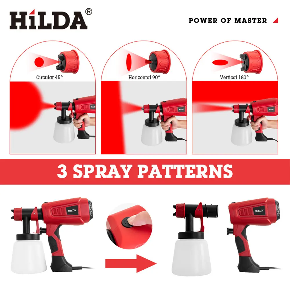 800ML Electric Spray Gun High Power Paint Sprayer Auto Furniture Steel Coating Airbrush for Home Fencing Decking Garden DIY
