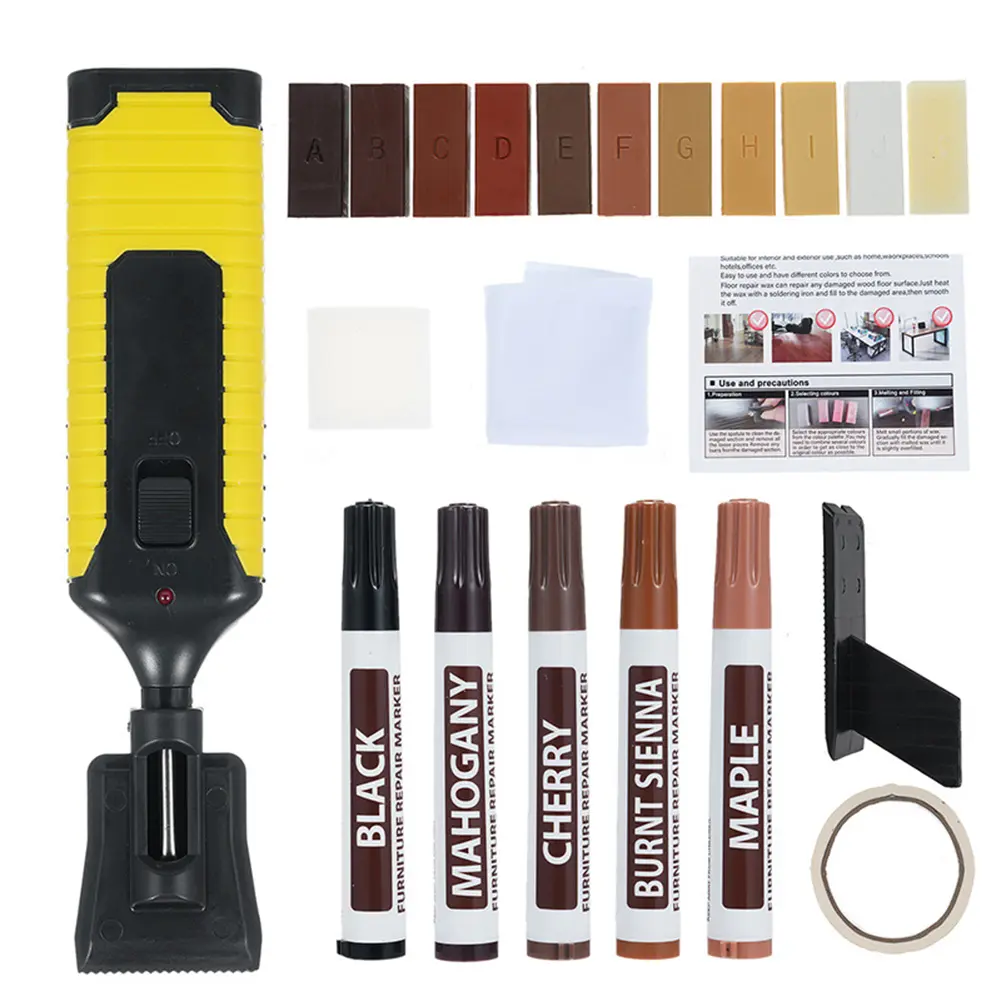 24Pcs Hardwood Floor Repair Kit Wood Touch Up Markers Furniture Markers Touch Up Wood Furniture Repair Kit for Cabinet Tables