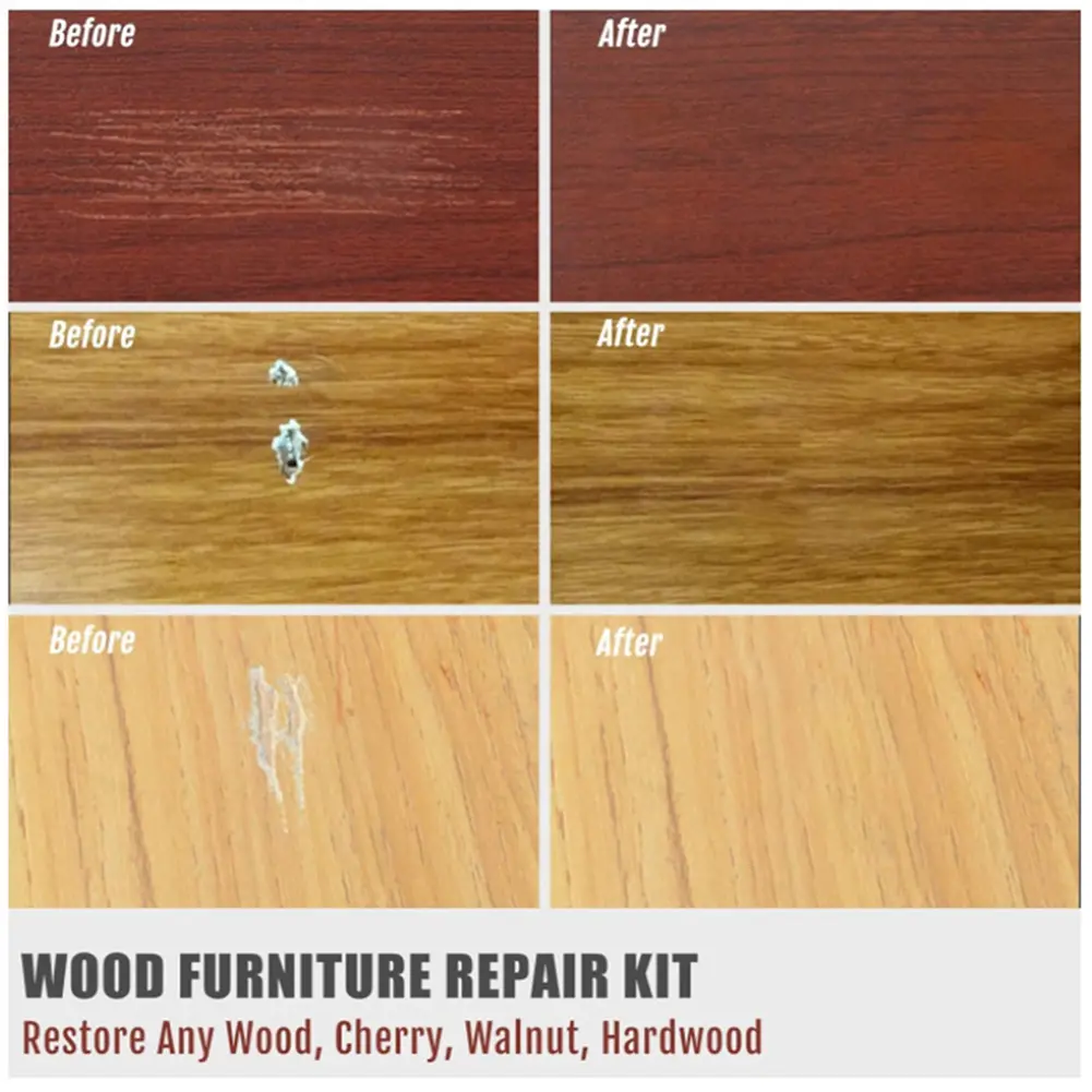 24Pcs Hardwood Floor Repair Kit Wood Touch Up Markers Furniture Markers Touch Up Wood Furniture Repair Kit for Cabinet Tables