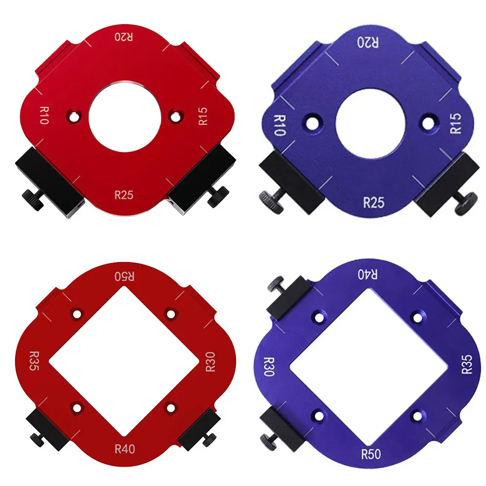 Woodworking Router Templates R10-R50 Radius Jig 4 in 1 Arc Angle Positioning Template, Corner Radius, Reusable Positioning Tools