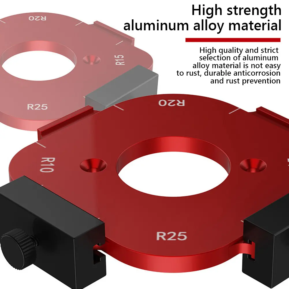 Woodworking Router Templates R10-R50 Radius Jig 4 in 1 Arc Angle Positioning Template, Corner Radius, Reusable Positioning Tools