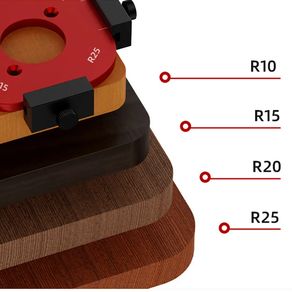 Woodworking Router Templates R10-R50 Radius Jig 4 in 1 Arc Angle Positioning Template, Corner Radius, Reusable Positioning Tools