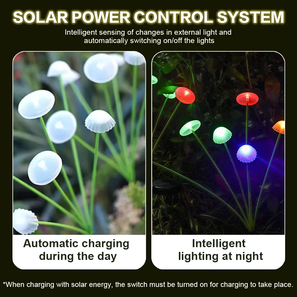 LED Jellyfish Decoration Lamp Solar Powered Courtyard Atmosphere Lamp IP65 Waterproof Jellyfish Sway Lights for Garden Ambiance