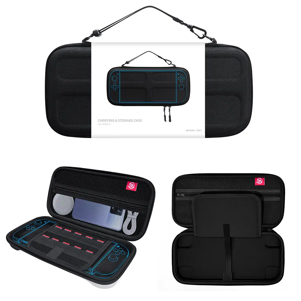 EVA Carrying Case for Nintendo for Switch 2 Carrying Bag Shockproof Zipper Handbag Anti-drop for Switch 2 Console & Accessories