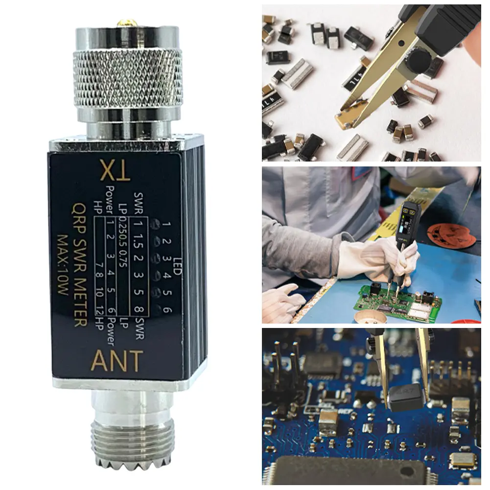 1- 30mhz 10W 6 LED SWR Meter Shortwave Standing Waves Indicator LED Indicator SWR Meter Portable SWR Meter for Short Bands Radio