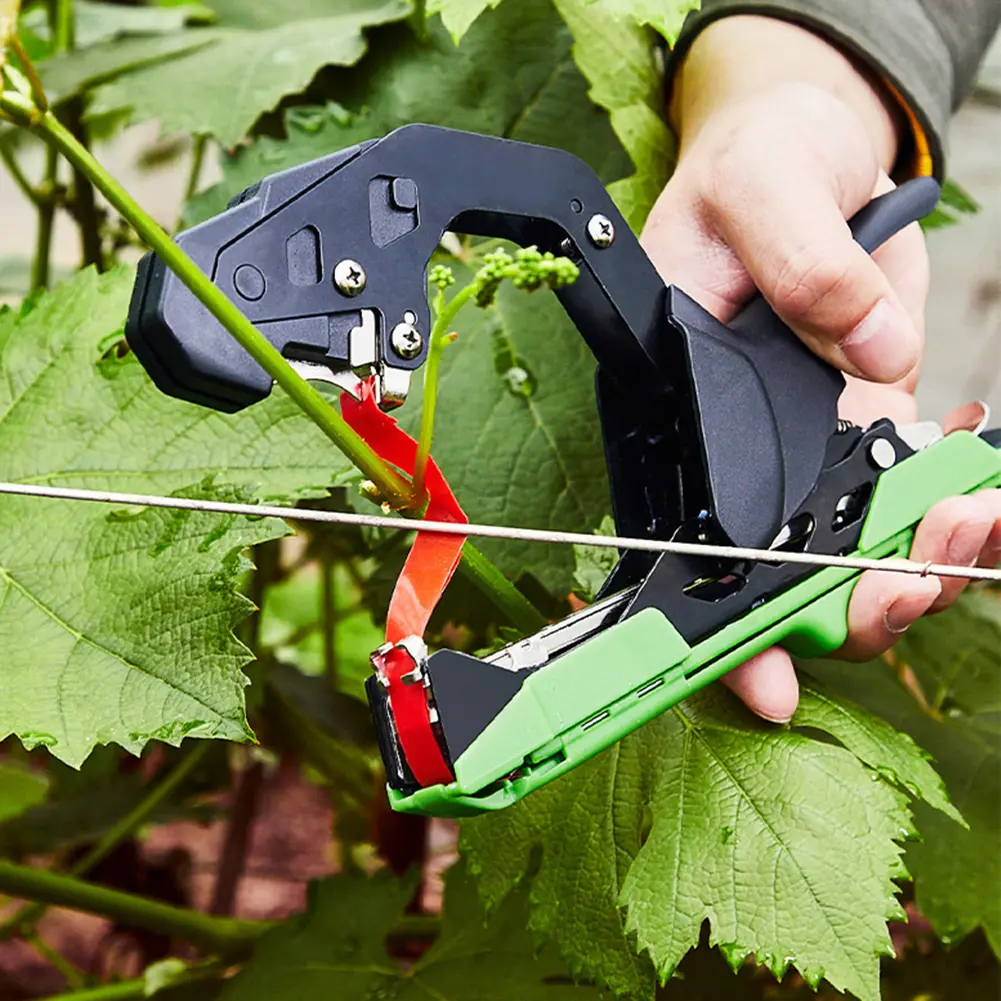 Branch Binding Machine with 10000 Staples 20 Rolls Tape Vine Tying Machine Multi-Function Plant Tape Gun for Grape Vine Tomato