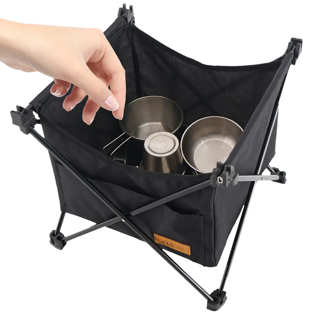 Portable Camping Tables Folding Beach Table W/ Storage Bag Ultralight Camping Table Foldable Tent Side Table for Outdoor Picnic