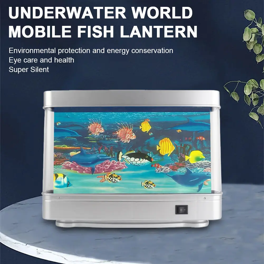 LED Artificial Aquarium Night Light with Moving Fish Dynamic Fake Fish Tank Light Fake Aquarium Decorative Lamp for Home Decor
