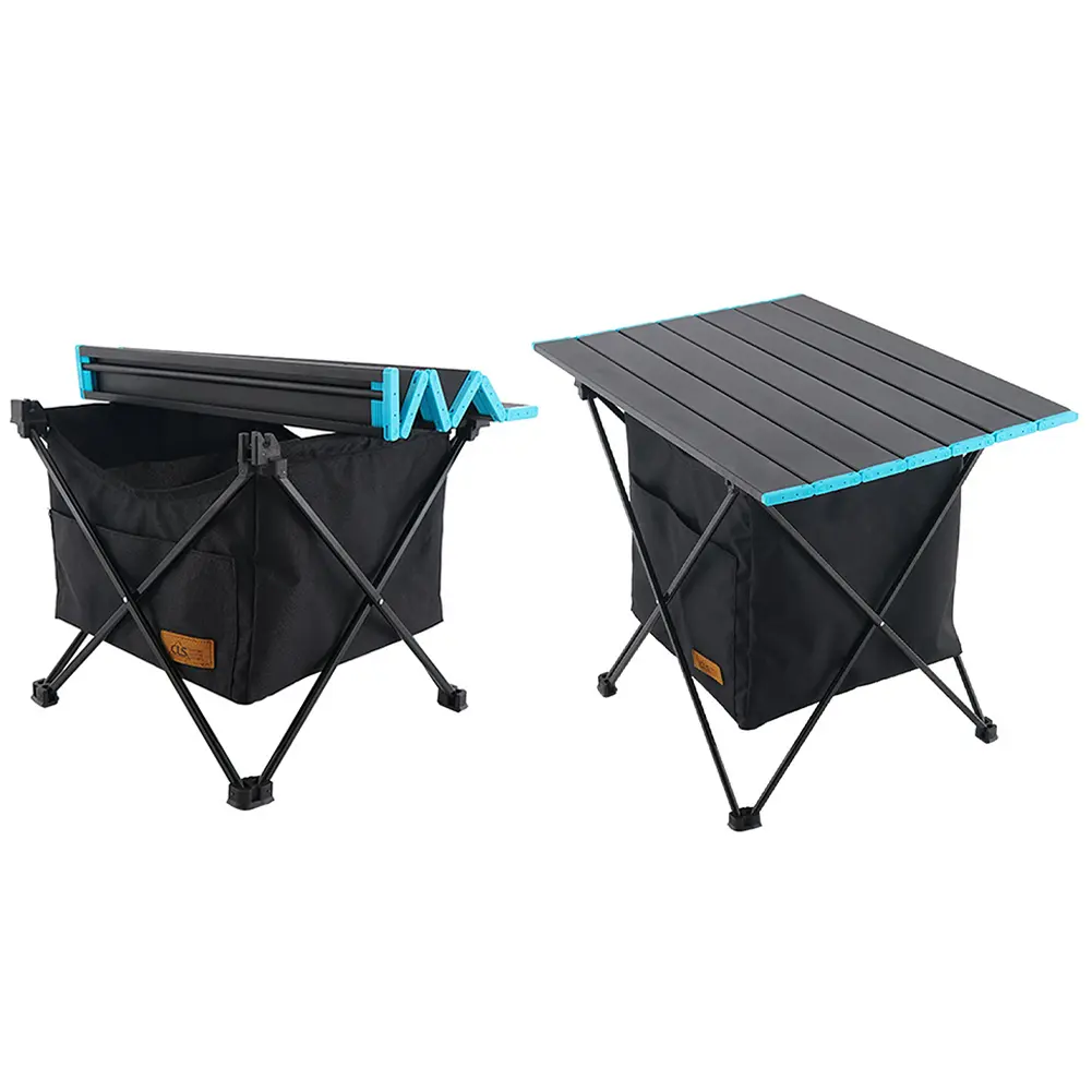 Portable Camping Tables Folding Beach Table W/ Storage Bag Ultralight Camping Table Foldable Tent Side Table for Outdoor Picnic