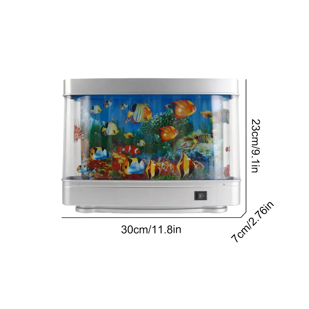 LED Artificial Aquarium Night Light with Moving Fish Dynamic Fake Fish Tank Light Fake Aquarium Decorative Lamp for Home Decor