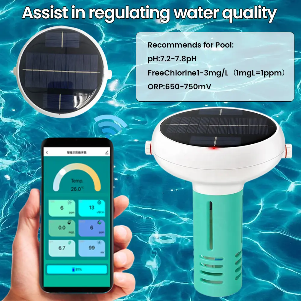 Tuya ZigBee Intelligent Chlorin Meter 7IN1 PH ORP Total Dissolved Solids Salinity Temp CL Test Meter Swimming Pool Water Tester
