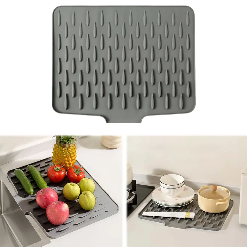 No Spill Silicone Worktop Saver Multi-Function Non-Slip Kitchen Mat Countertop Protector for Counter Refrigerator