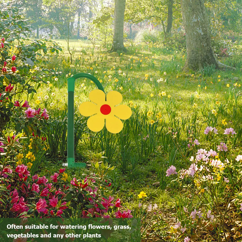Lawn Sprinkler Flower Shape Dancing Daisy Sprinklers 720 Rotating Water Spray  for Yard Lawn Watering Garden Decoration