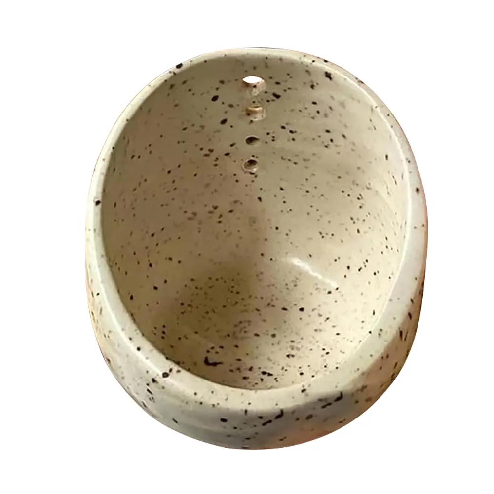 Herb Stripper Bowl Ceramic Small Herb Stripper Different Round Hole Sizes Speckled Herb Stripper Cup Leaf Remover for Kitchen