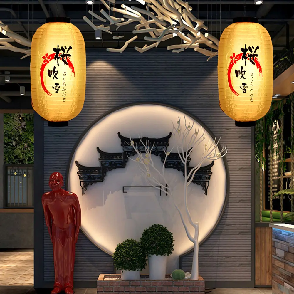 Japanese Lantern Waterproof Traditional Japanese Style Hanging Lantern Waterproof Bistro Ramen Sashimi Cuisine Restaurant Decor