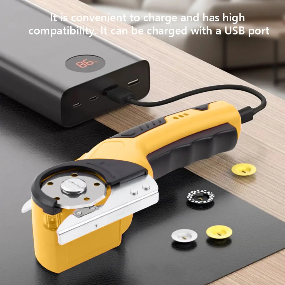 Cordless Electric Scissors 1500mAh Electric Cutter Shear For Cardboard Leather Fabric Cloth SewingCarpet Electr Cutting Tool
