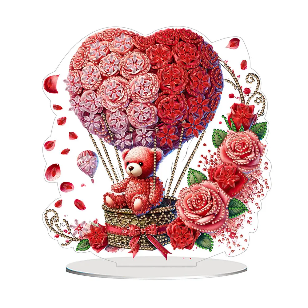 Acrylic Special Shaped Valentines Day Diamond Painting Tabletop Ornaments Kit Diamond Painting Desktop Ornaments Kit for Bedroom