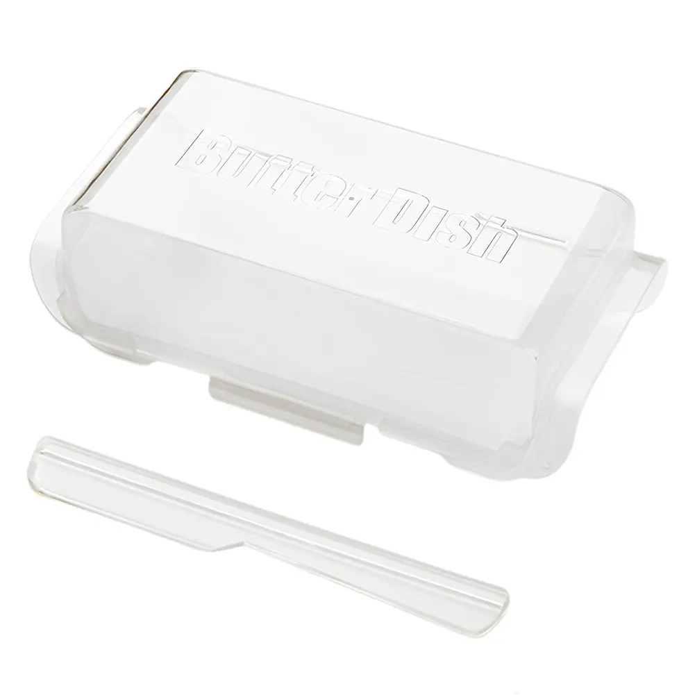 Airtight Butter Dish with Spatula Plastic Butter Holder Tray Butter Fresh-Keeping Box for Refrigerator Door Shelf