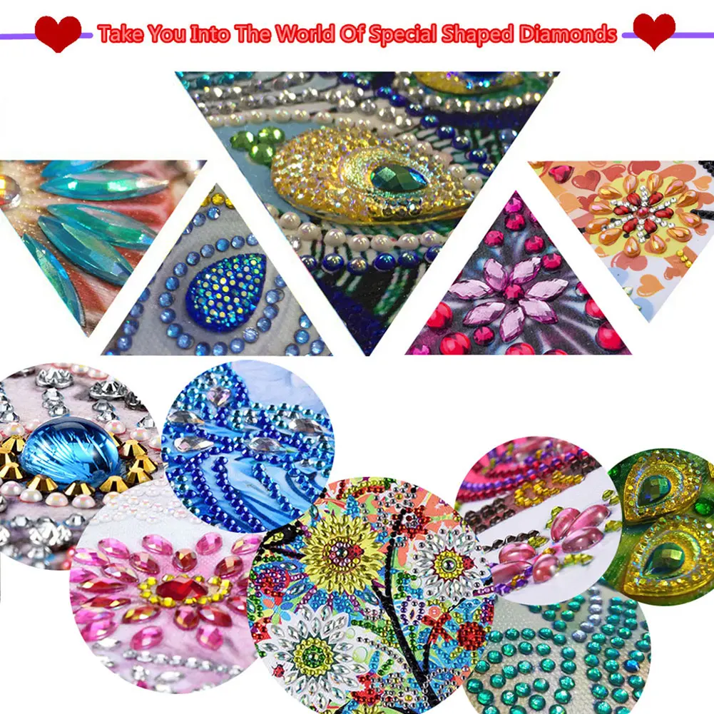 Acrylic Special Shaped Valentines Day Diamond Painting Tabletop Ornaments Kit Diamond Painting Desktop Ornaments Kit for Bedroom